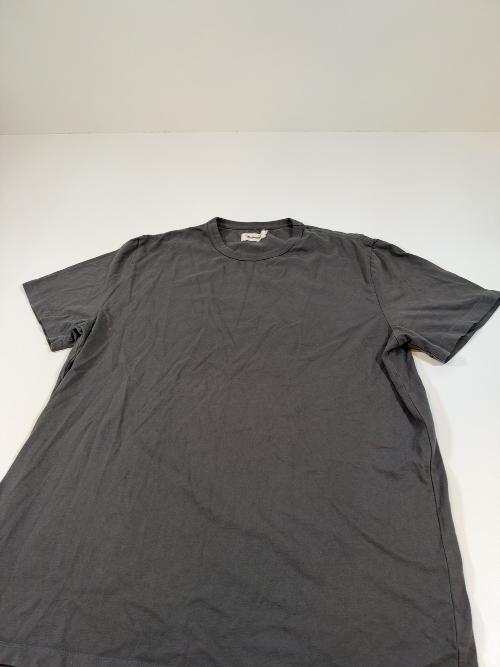Taylor Stitch Shirt Dark Gray Solid Organic Cotton Jersey Crewneck Tee Mens 44